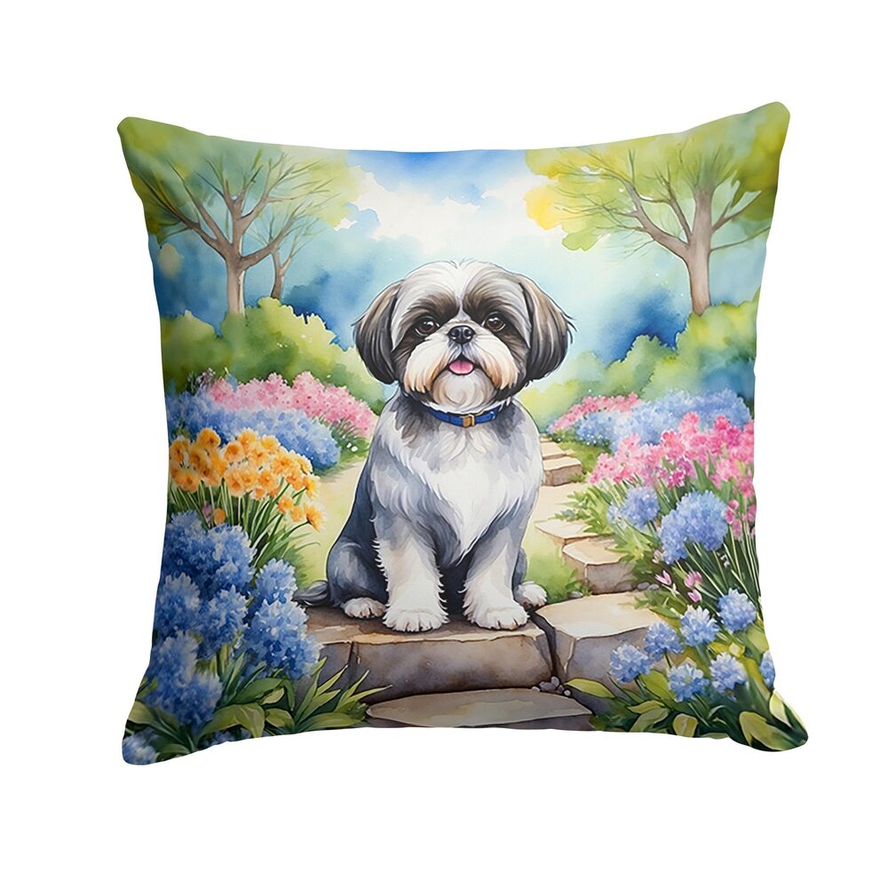 1810 Spring Path Throw Pillow, 18Hx18W, Shih Tzu 6716